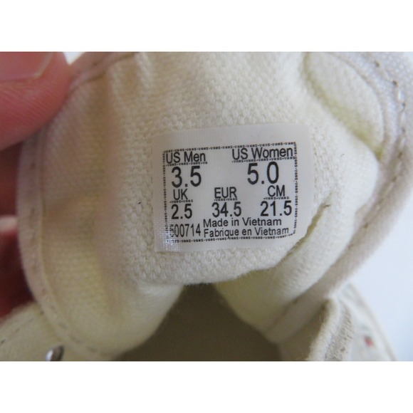 Vans Old Skool Womens 5 Shoes Floral Sk8 Low Sneaker Canvas Casual Beige - Picture 9 of 9